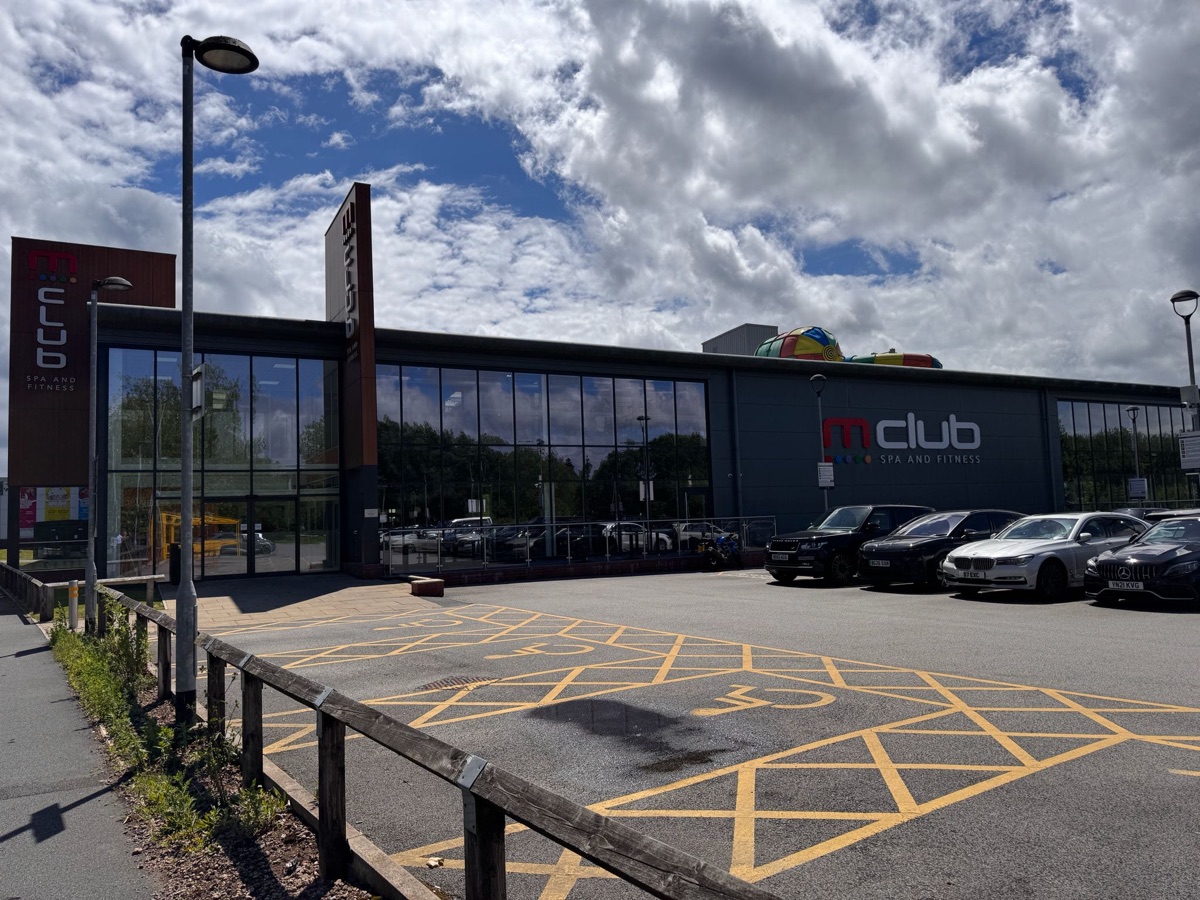 Wide exterior view of M Club Spa and Fitness at Festival Park